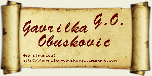 Gavrilka Obušković vizit kartica
